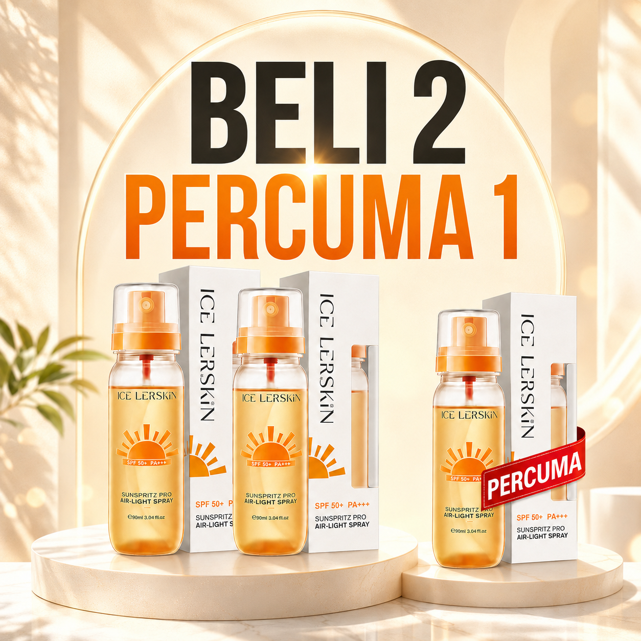 Beli 2 percuma 1 Spray Sunscreen Lerskin