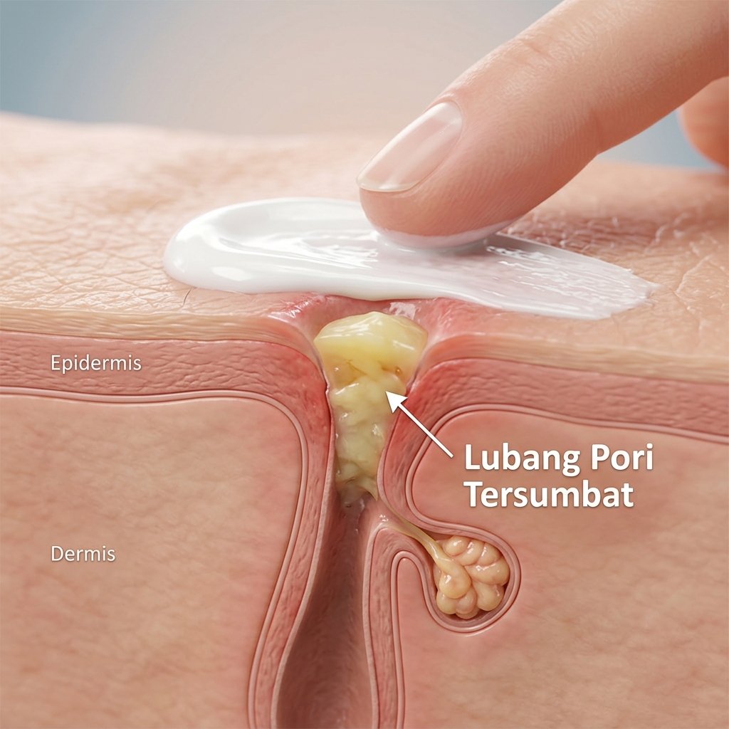 Pori tersumbat akibat sunscreen biasa