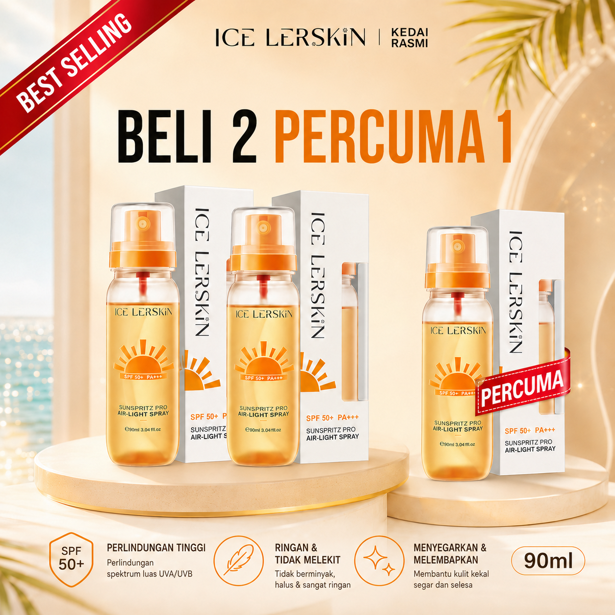 Set Jimat Spray Sunscreen Lerskin
